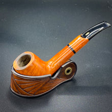 Load image into Gallery viewer, Leather Pipe Rest with Cigar Notch