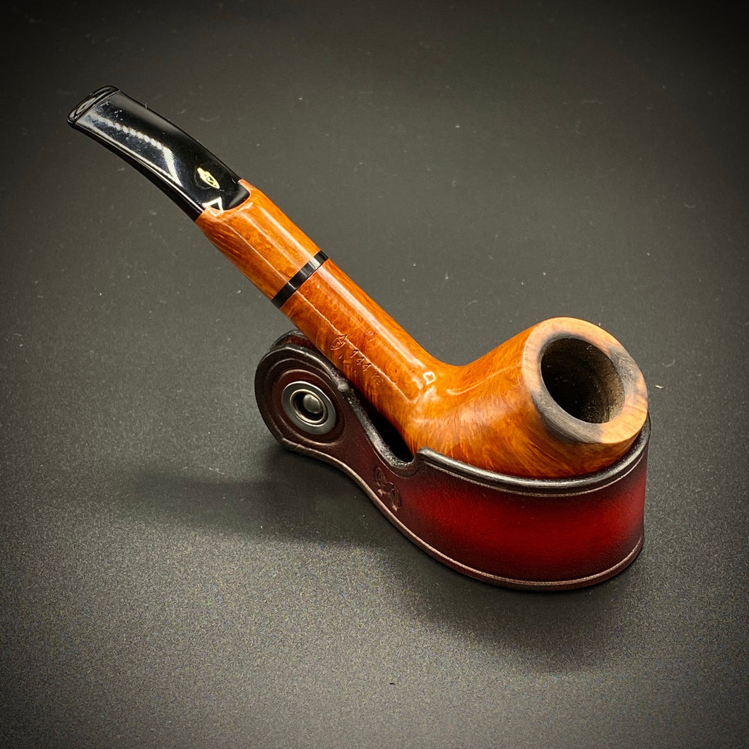 Leather Pipe Rest with Cigar Notch